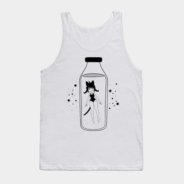 Bottle Girl (Black ver.) Tank Top by Inustar